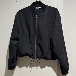 Zara soft bomber jacket with drawstrings size L